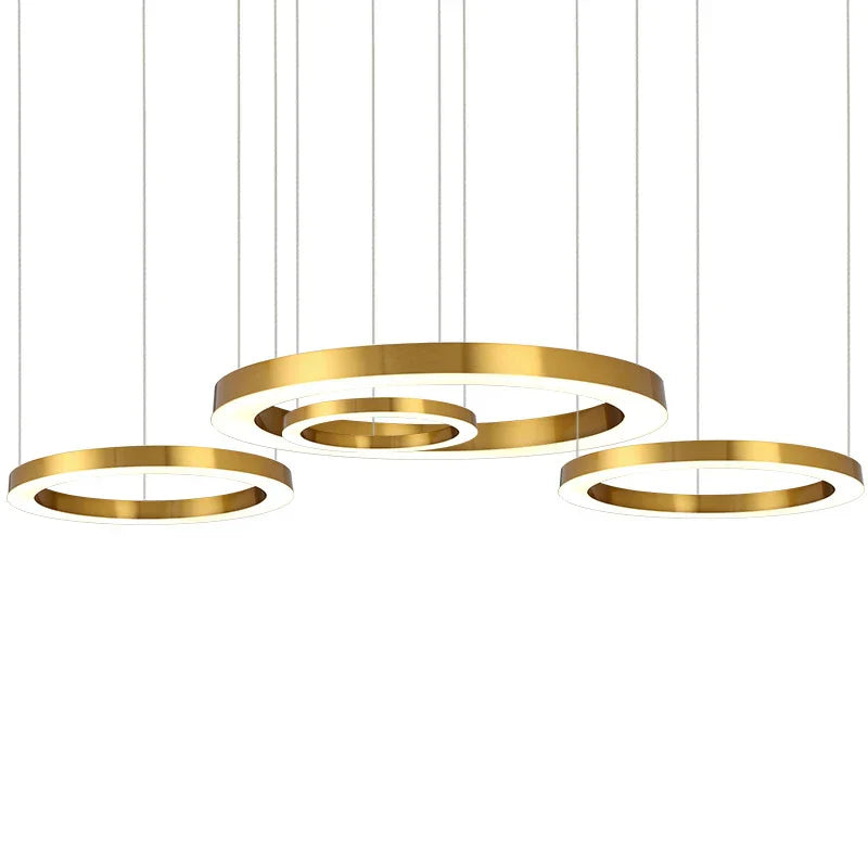 DecorBites™ Circular Gold Ring LED Pendant Light for Dining Room and Living Room