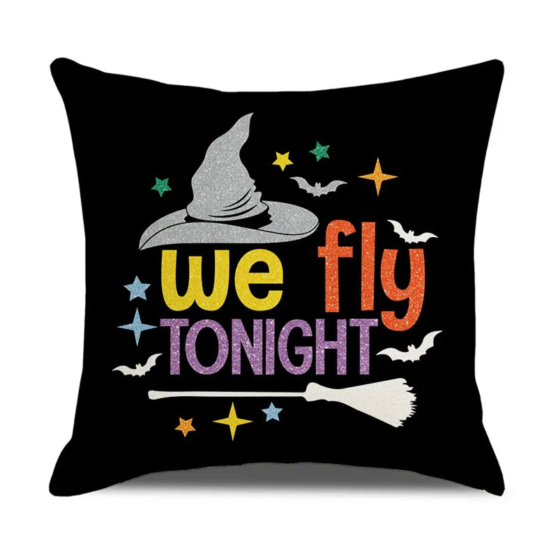 Linen Trick Treat Cushion Cover