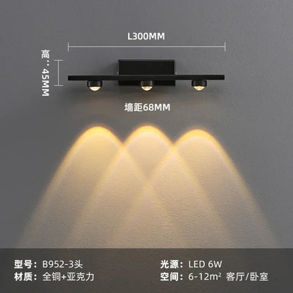 DecorBites™ Copper LED Wall Lamp Modern Bedside Reading Indoor Nordic Scone Wall Lamp