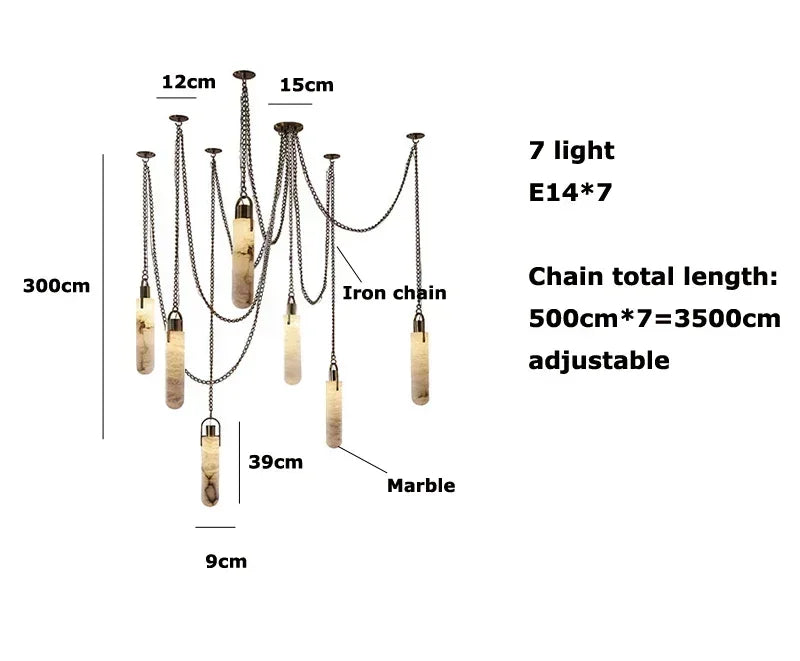 Gold Chrome Marble Chandelier