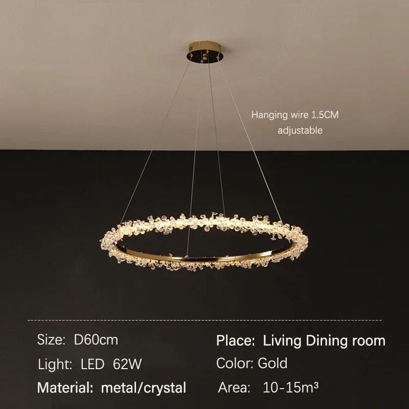 Nordic Crystal Halo Chandelier