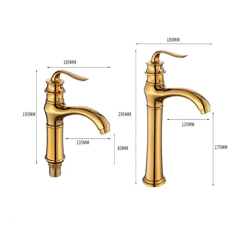 Gold Modern Basin Faucet
