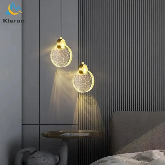DecorBites™ Crystal LED Chandelier Tricolor Light Pendent Lamp for Modern Living Room