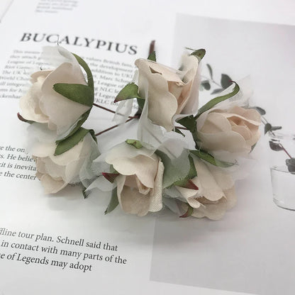 DecorBites™ Ivory Flower Cherry Stamen Berries Bundle for DIY Christmas Wedding Decor