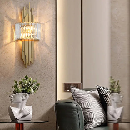 DecorBites™ Crystal Wall Sconce Light: Nordic Luxury for Living Room, Corridor, Hall