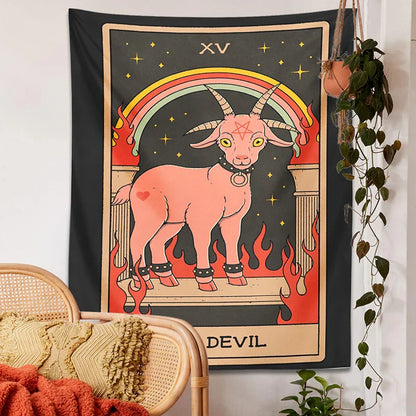 DecorBites™ Devil Tarot Goat Wall Hanging Tapestry - Home Decor Hippie Dorm Room