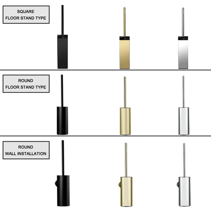 DecorBites™ Gold Toilet Brush Set with Wall Mount Holder