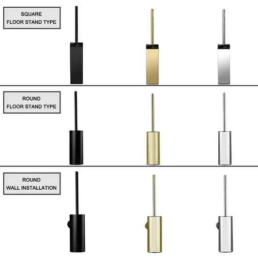 DecorBites™ Gold Toilet Brush Set with Wall Mount Holder