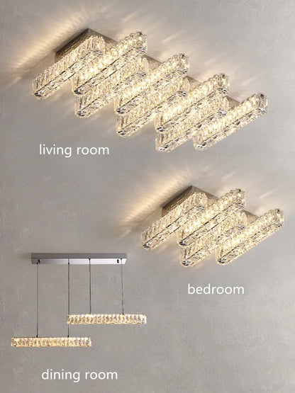 DecorBites™ Crystal Ceiling Chandelier Light - Modern Luxury Dimmable LED Luminaire