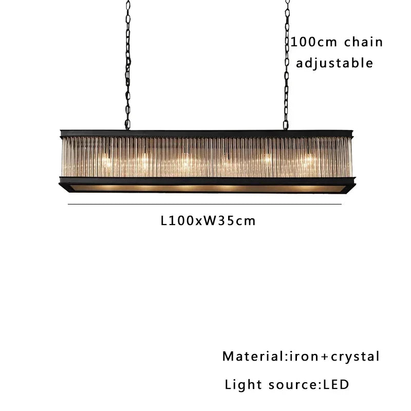 DecorBites™ Kristal Glass Rectangle Pendant Lights - Nordic Classic Dining Table Luminaire