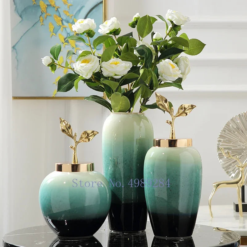 Gradient Golden Ceramic Vase
