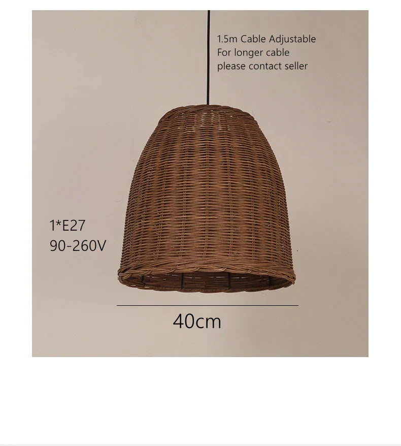 DecorBites™ Handmade Rattan Seaside Resort Pendant Lamp - Wabi Sabi Living Style