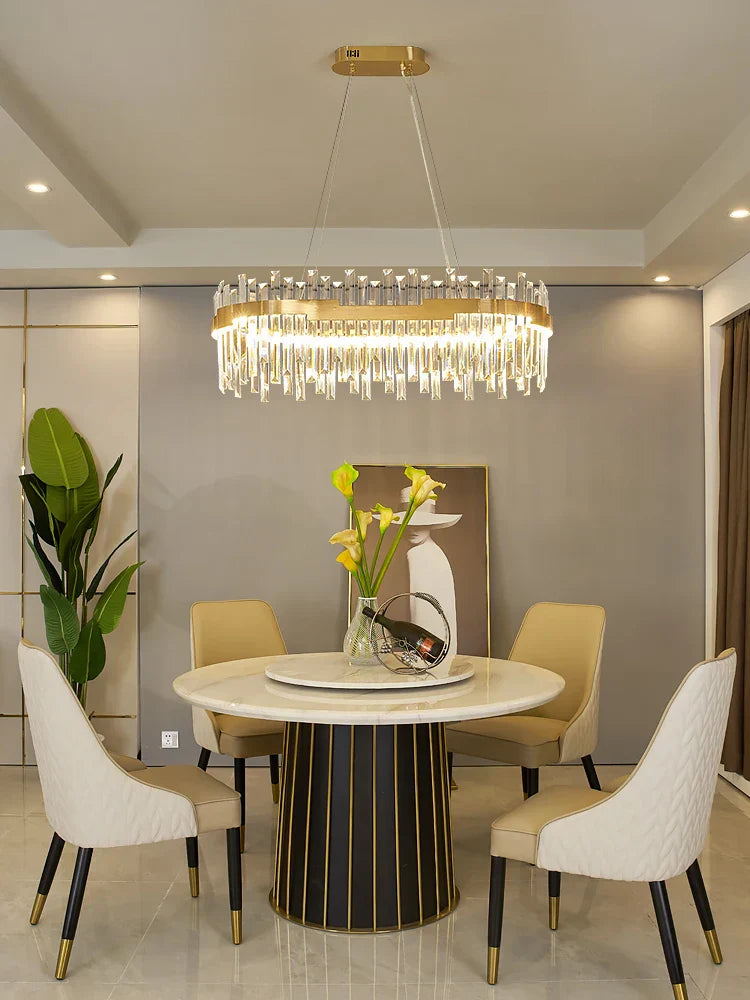 Gold Crystal Circular 80cm Chandelier