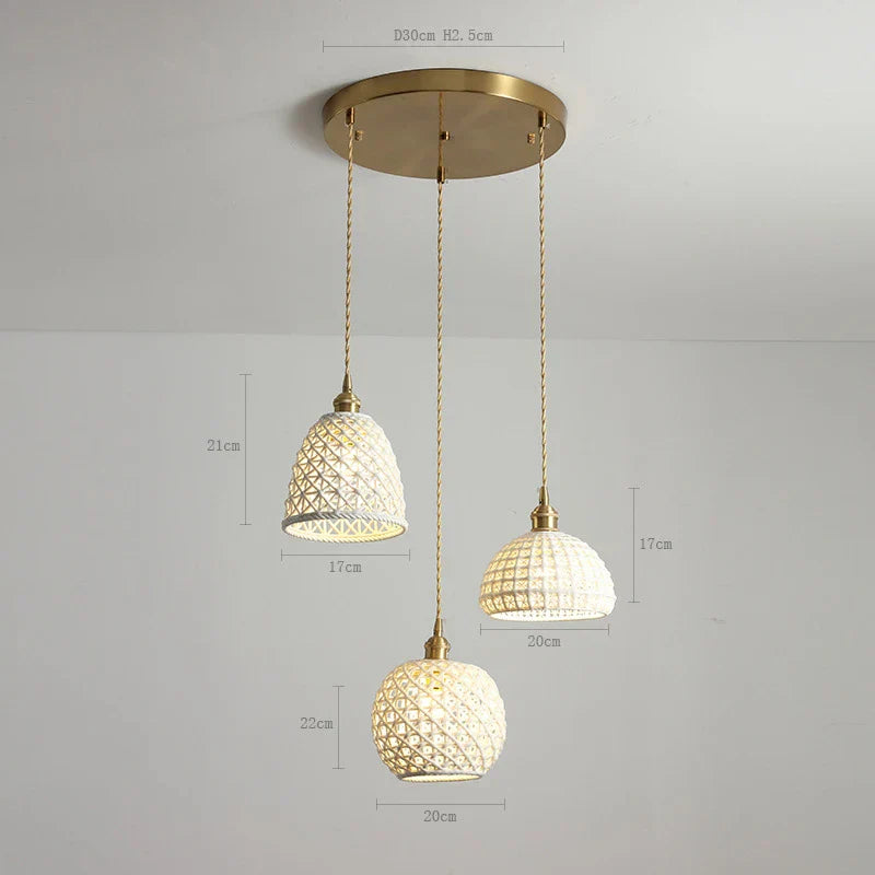 DecorBites™ Ceramic LED Pendant Lights: Modern Copper Hanging Lamp for Home Indoor Lighting