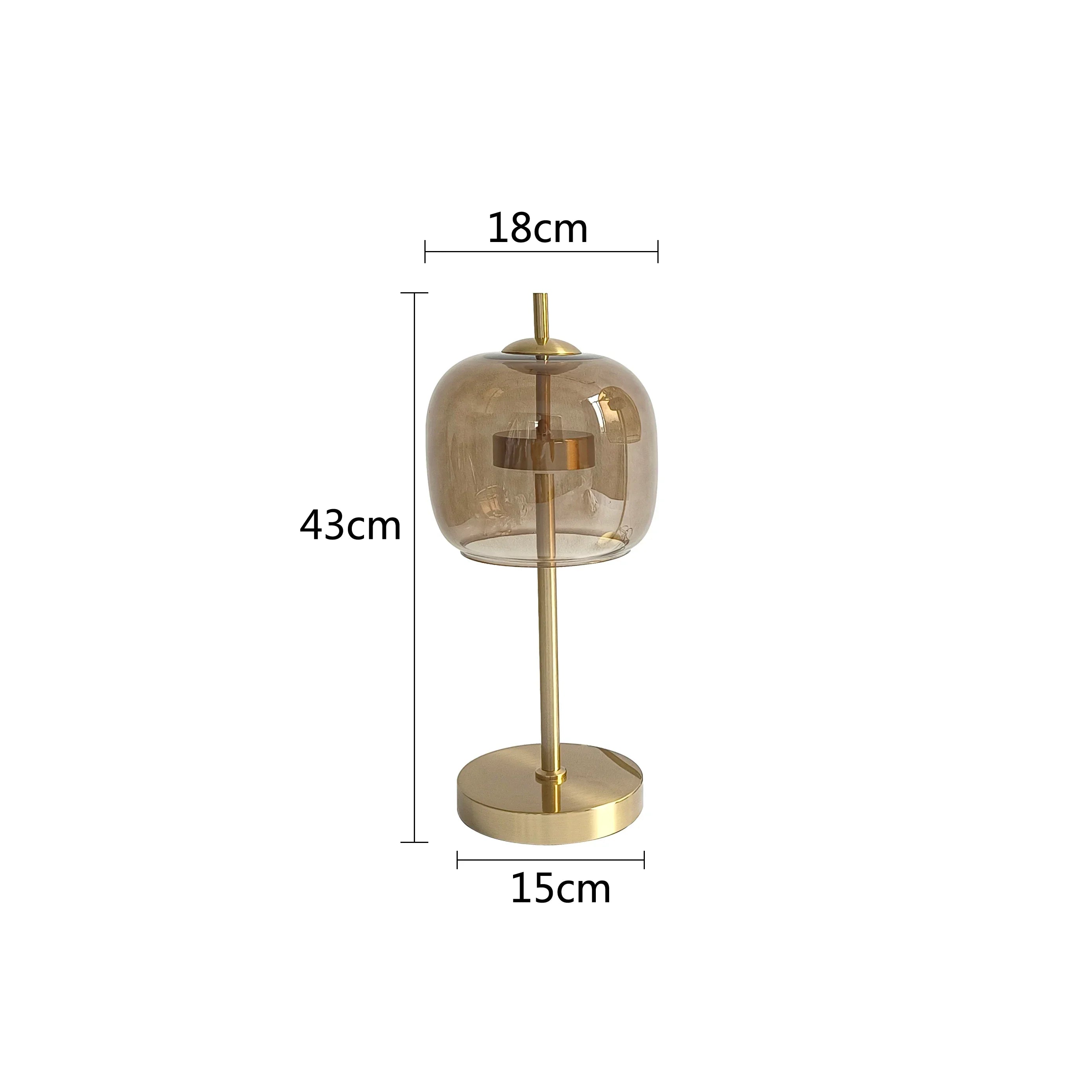 Gold Glass Desk Lamp Dia24cm For Workspace