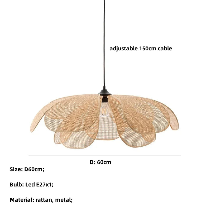 Wicker Petal Chandelier