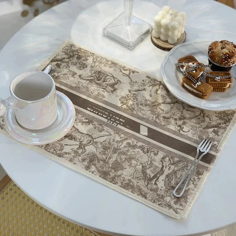 DecorBites™ Cotton Linen Place Mat Set - Tableware Cushion for Kitchen Dining
