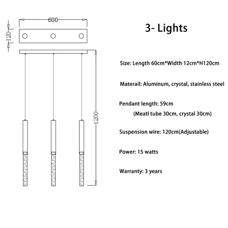 DecorBites™ Crystal LED Chandelier: Modern Nordic Minimalist Indoor Light Fixture for Living Room