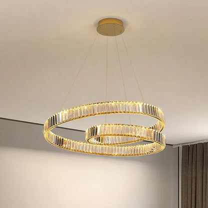 DecorBites™ Crystal LED Pendant Lights: Modern Luxury Chandelier for Living and Dining Rooms
