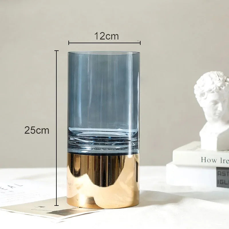 Clear Gold Glass Vase