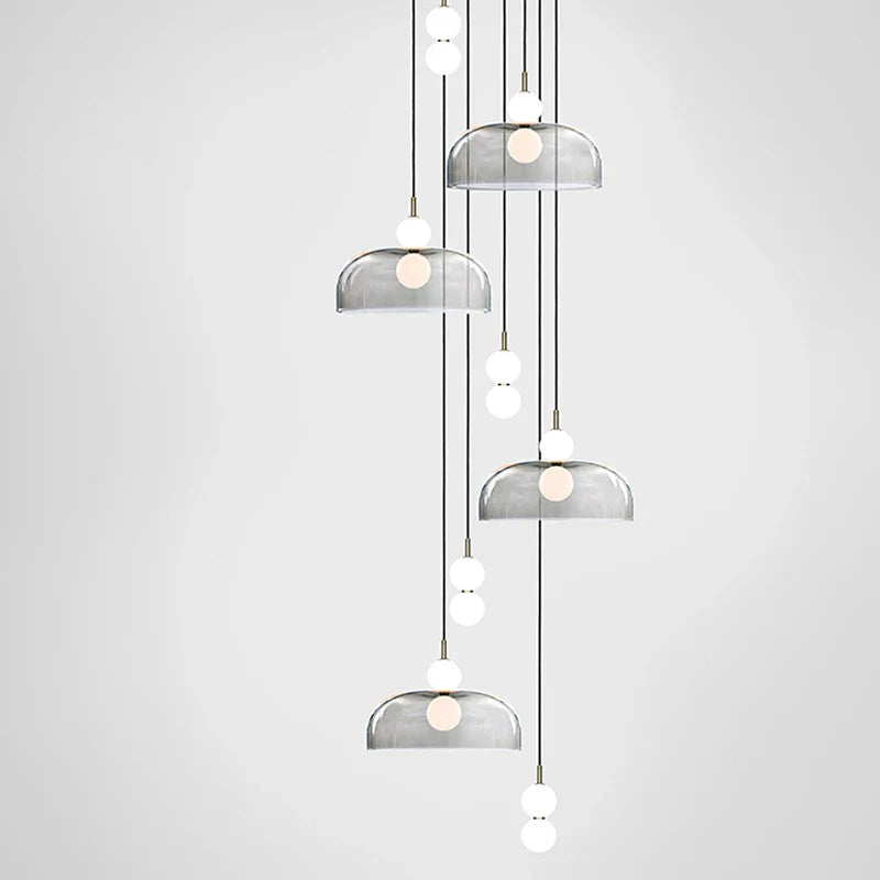 DecorBites™ Glass Ball Pendant Light: Modern Decor for Duplex Stairwells, Living Room, Bedroom