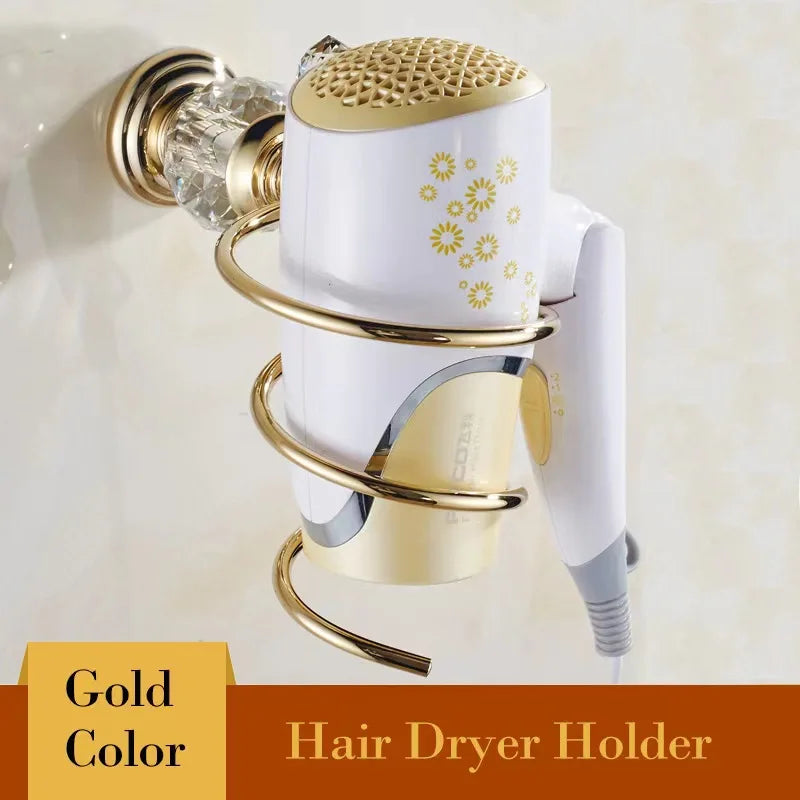 DecorBites™ Crystal Bathroom Towel Rack: European Style Hardware Bath Organizer