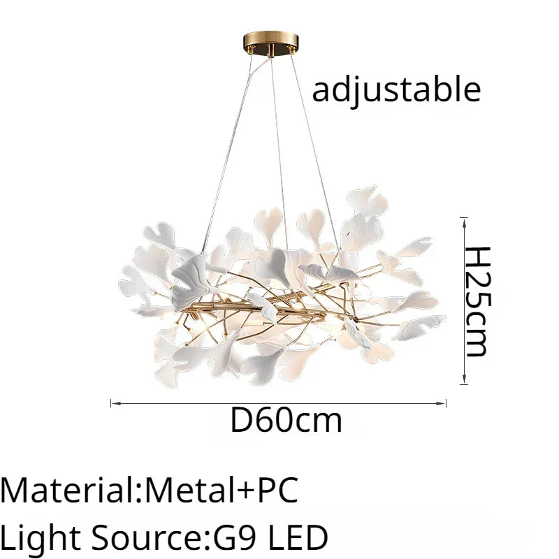Golden Ceramic Branch Chandelier