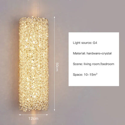 DecorBites™ Crystal Wall Sconce | Modern Designer Copper Wall Lamp for Home Decor Lighting