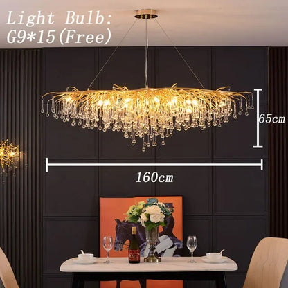 DecorBites™ Crystal LED Chandelier: Elegant Modern Luxury Ceiling Lighting for Living Room Decor