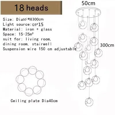 Contemporary LED Staircase Chandelier
