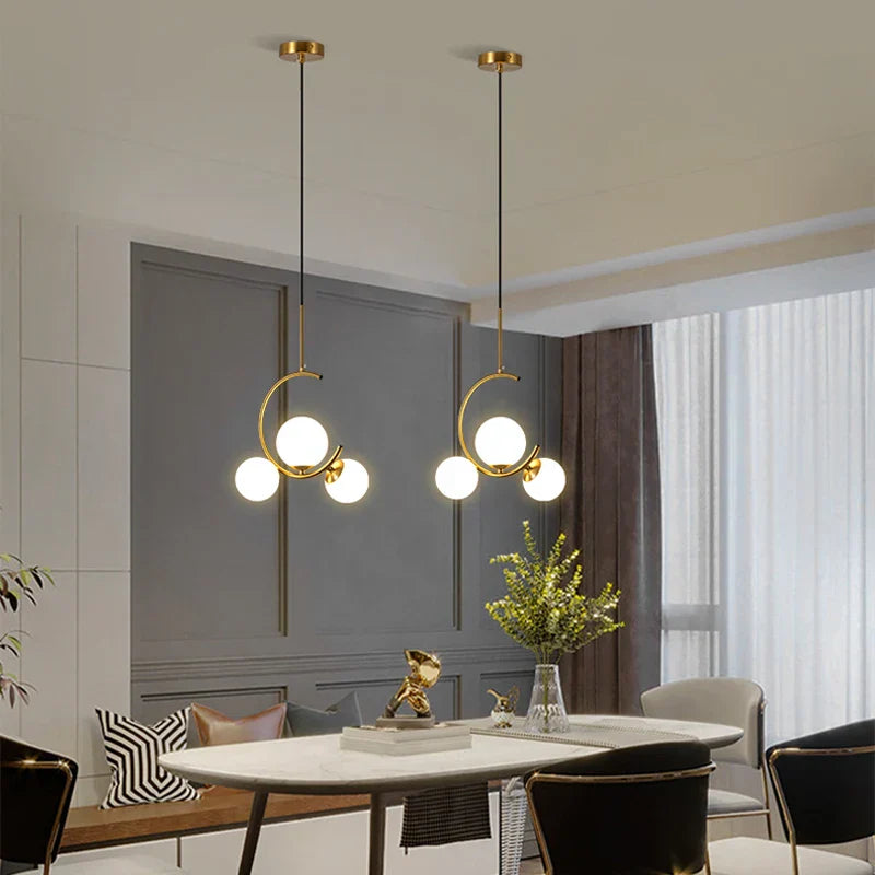 DecorBites™ Glass Ball LED Chandelier for Dining Room, Kitchen, Bedroom, Bar