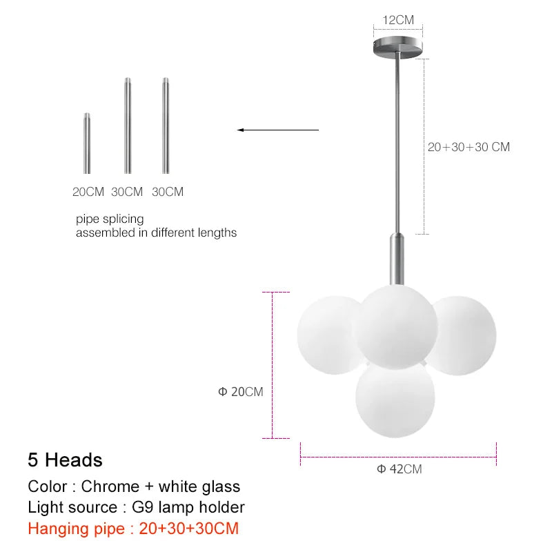 DecorBites™ Glass Globe Pendant Lamp: Modern Luxury for Home Decor & Restaurant Lighting