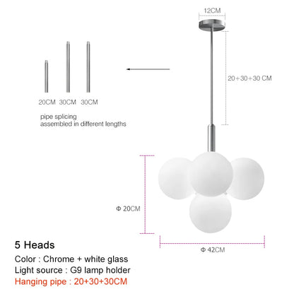 DecorBites™ Glass Globe Pendant Lamp: Modern Luxury for Home Decor & Restaurant Lighting