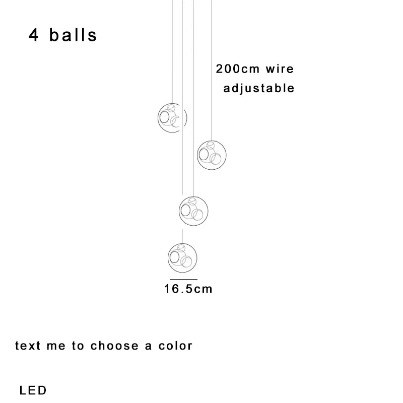 DecorBites™ Glass Ball Pendant Light: Modern Handmade Boho Sputnik Fixture for Living Room & Dining Room