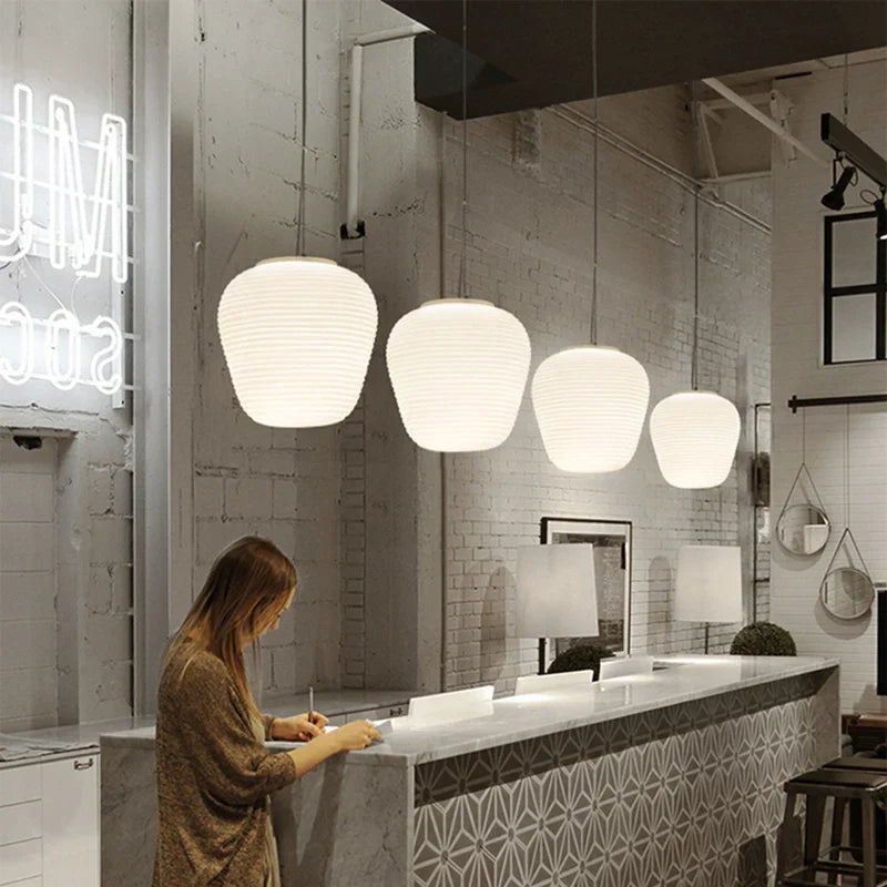 DecorBites™ Glass Cocoon Pendant Light for Kitchen Dining Study Room, LED Hanging Lamp