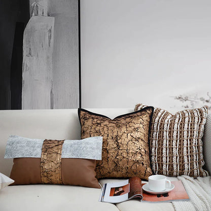 DecorBites™ Italian Light Luxury Brown Cushion Cover for Sophisticated Home Decor.