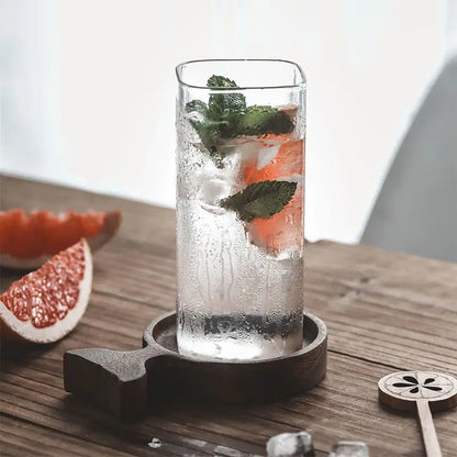 DecorBites™ Creative Square Glass Cold Drink Cup - Large Capacity Iced Coffee and Milk Tea Cup