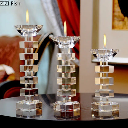 DecorBites™ Crystal Candle Holder Desk Decoration Home Aroma Container