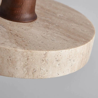 DecorBites™ Cream Style Wood Walnut Stone Pendant Light for Bedroom, E27 Bulb