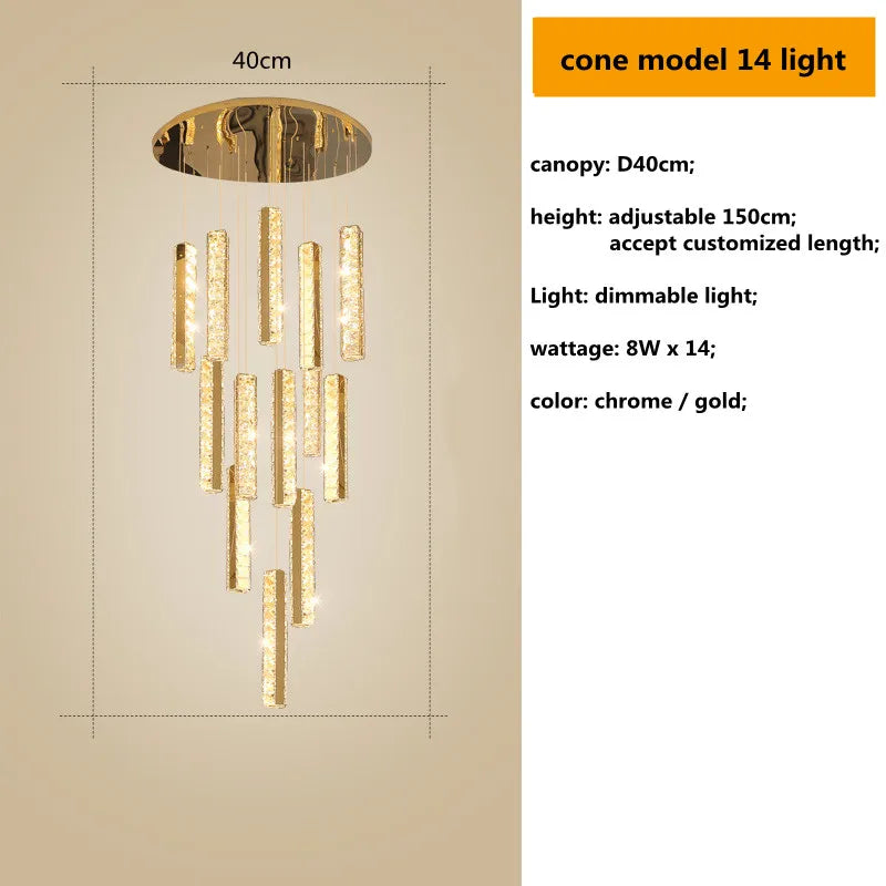 Gold Chrome Crystal Pendant