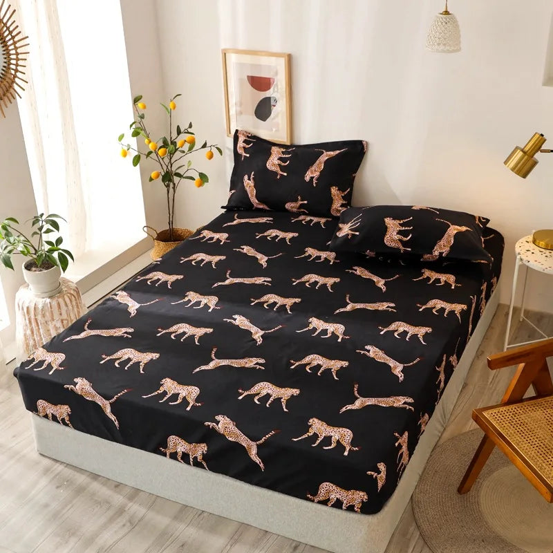 Gold Feather Fitted Sheet