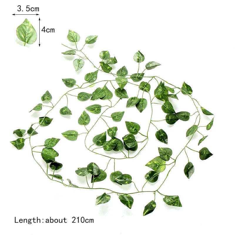 DecorBites™ Ivy Green Fake Leaves Garland Vine Wall Decoration Artificial Plants