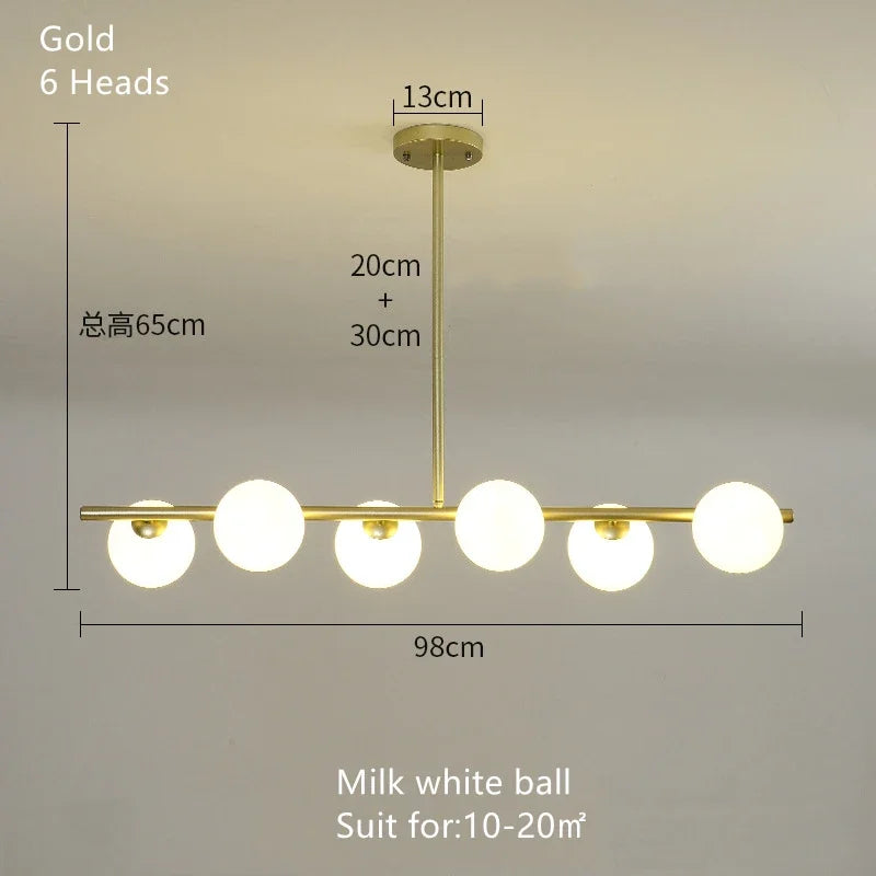 DecorBites™ Glass Ball Pendant Chandeliers - Modern LED Hanging Lights for Home Decor