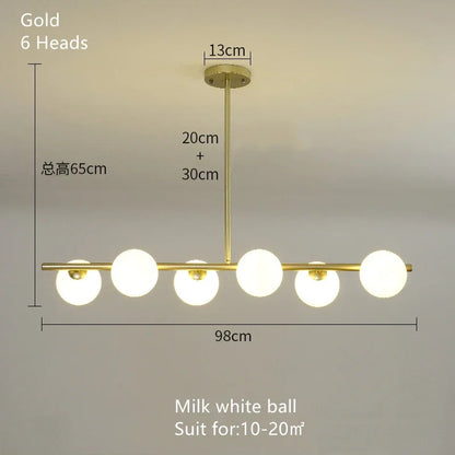 DecorBites™ Glass Ball Pendant Chandeliers - Modern LED Hanging Lights for Home Decor