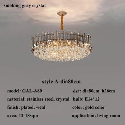 DecorBites™ Gold Crystal Chandelier for Living Room Luxury Lighting Fixture