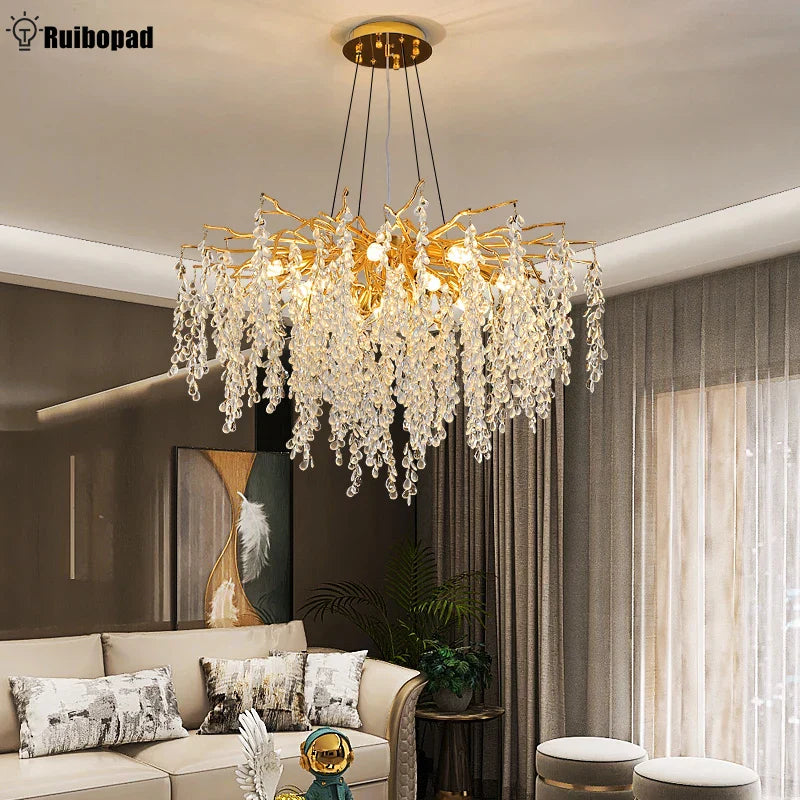 Gold Crystal Grapes Chandelier