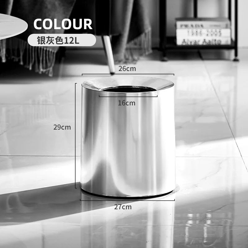 Matte Black Metal Waste Bin