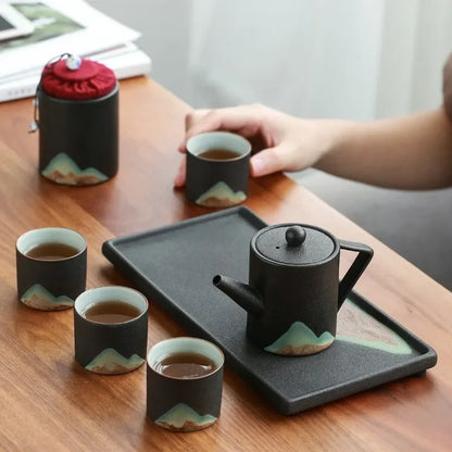 DecorBites™ Japanese Ceramic Tea Coffee Cup Porcelain Drinkware Mug - Single Pottery