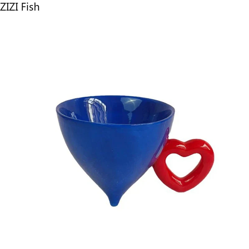 DecorBites™ Heart Shape Ceramic Coffee Mug Teacup Fruit Juice Container - Set of 2