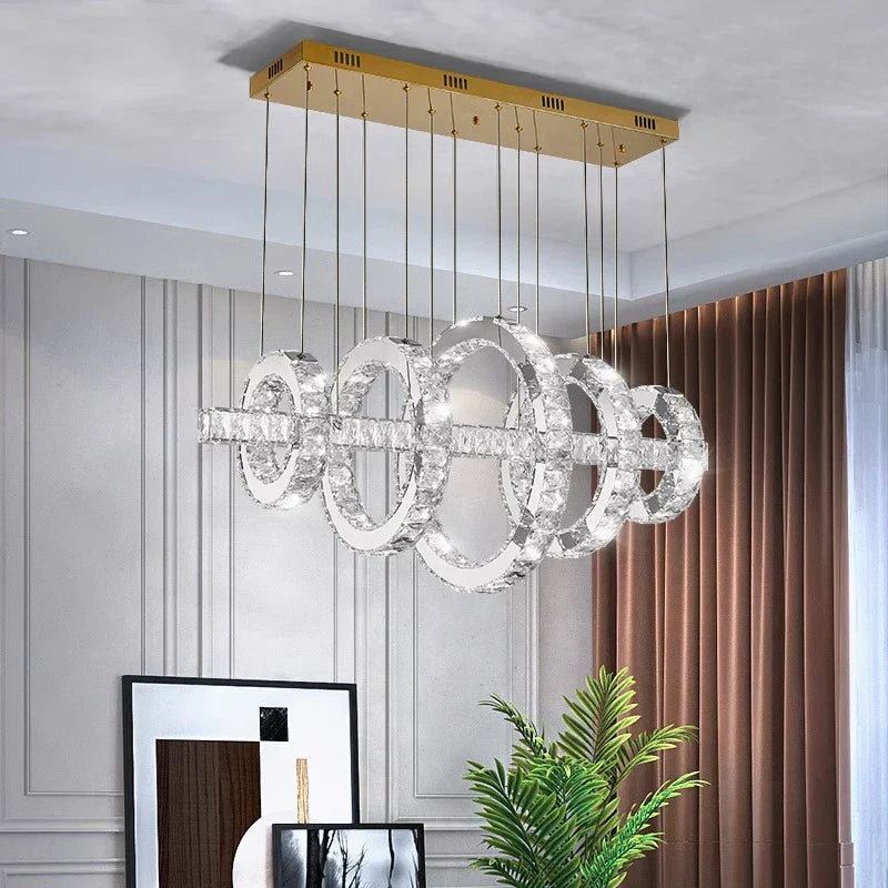 Chrome LED Hanging Chandelier